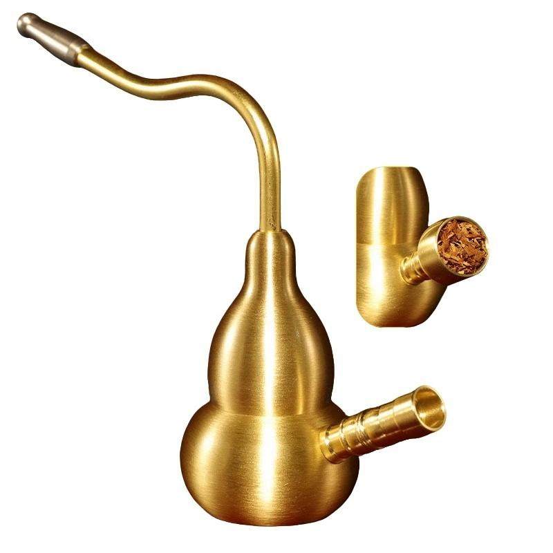 黄铜葫芦水过滤烟斗烟壶两用水过滤黄铜旱烟袋水壶烟斗水插烟摆,淘宝优惠券,粉丝福利购,淘宝优惠卷