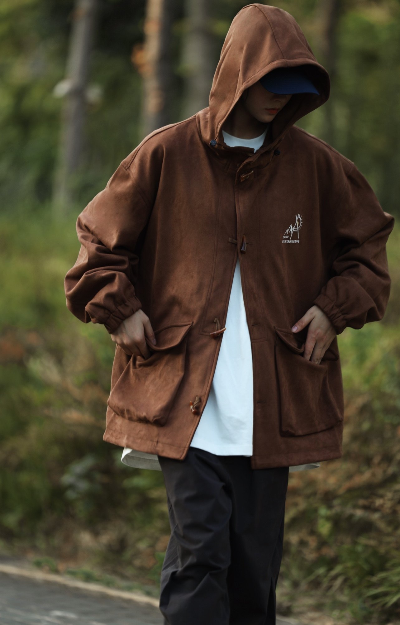 Nobodyknows 春秋日系简约麂皮牛角扣连帽夹克情侣休闲男卫衣外套,淘宝优惠券,粉丝福利购,淘宝优惠卷