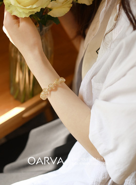 黄水晶金发晶ins水晶手链