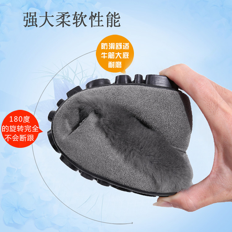 毛毛鞋女秋冬外穿一脚蹬棉瓢加绒保暖豆豆鞋女大码女鞋41-43宽肥,淘宝优惠券,粉丝福利购,淘宝优惠卷
