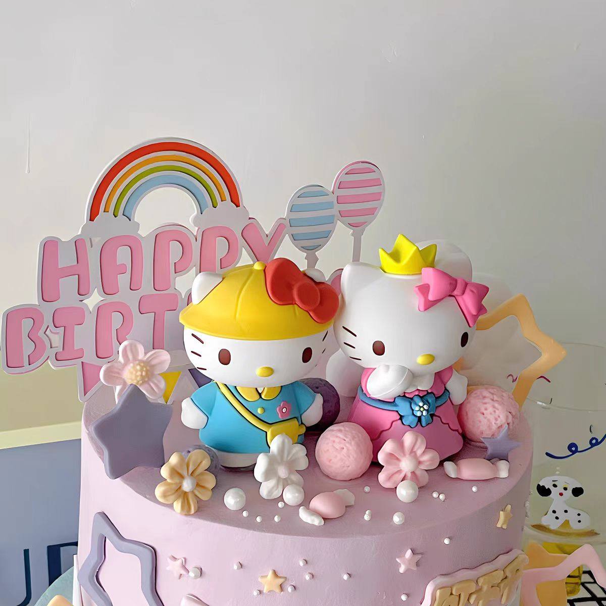 泳圈KT变装女孩蛋糕装饰摆件KT猫库洛米美乐蒂烘焙插件五角星花朵,淘宝优惠券,粉丝福利购,淘宝优惠卷