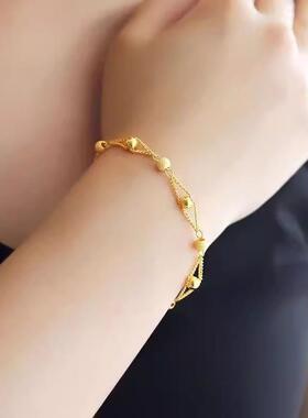 黄金色小金珠转运珠手链可调节