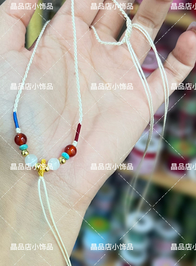 原创设计胖福项链女小众高级感锁骨链毛衣链百搭个性玛瑙吊坠绳