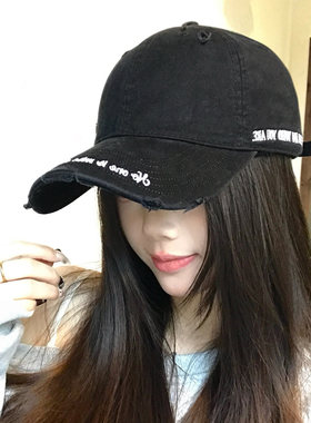 美式潮牌破洞棒球帽女ins