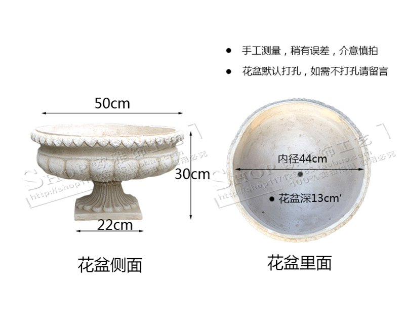 户外欧式大号罗马花盆柱园林复古道具庭院花园别墅门口落地大花盆