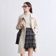 Betu Baitu mid-length coat with lapel and large pockets solid color warm mid-length woolen coat