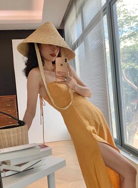 编织折叠女款斗笠帽包邮