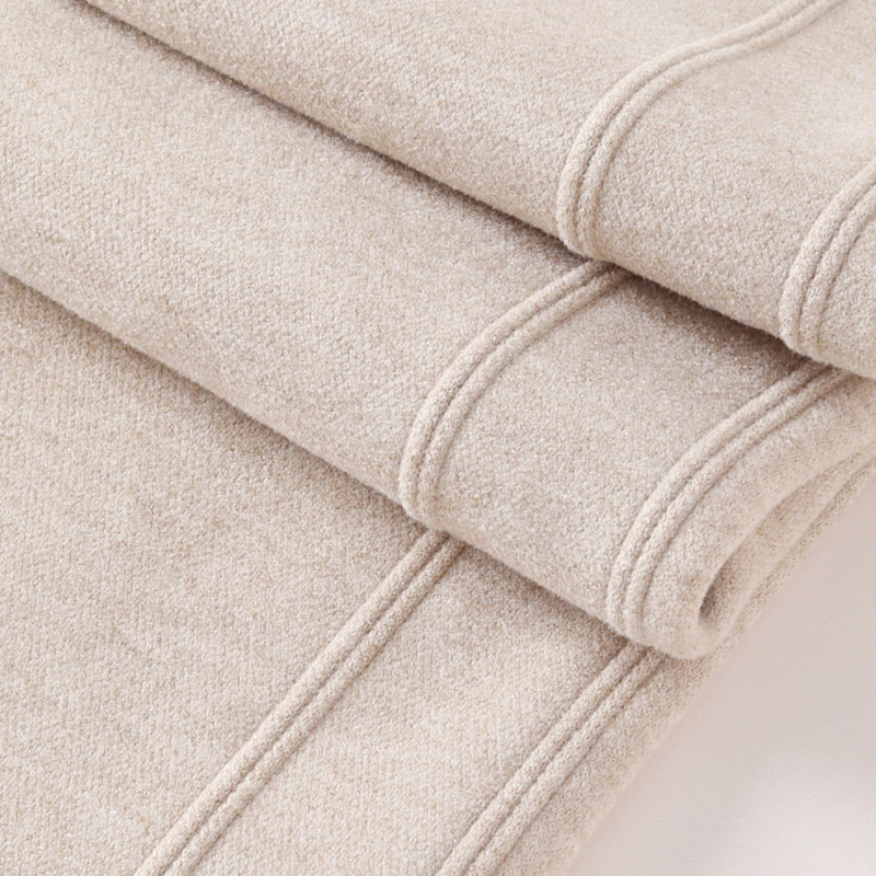 五只白鹅6233羊毛蚕丝裤垂感直筒秋冬休闲裤子加厚阔腿显瘦宽松女 - 图1