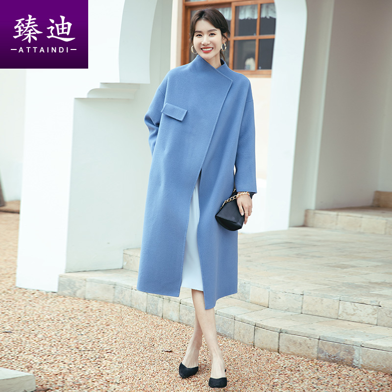 加厚纯羊毛呢双面2021秋新款呢大衣 attaindi臻迪毛呢外套