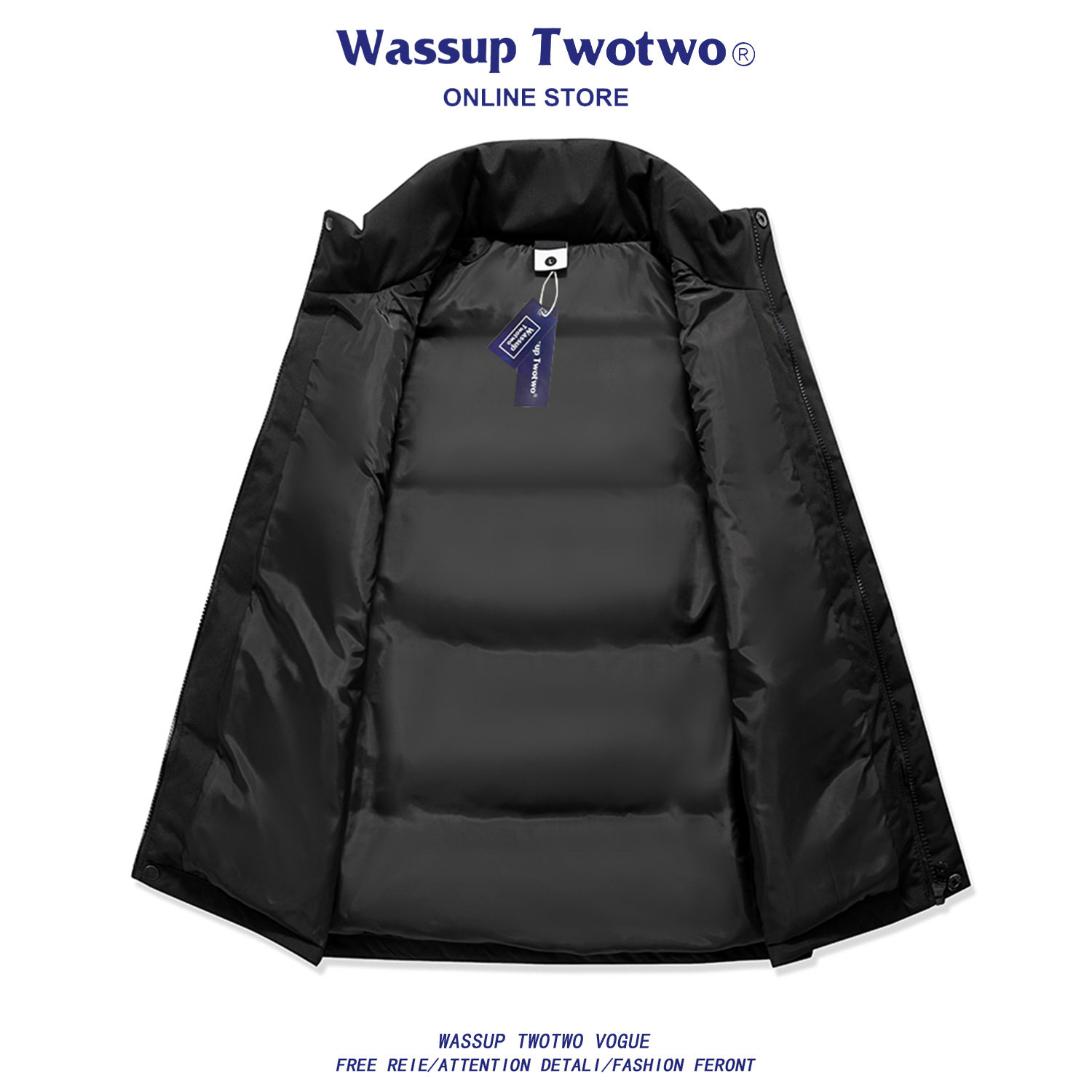 WASSUP TWO TWO美式坎肩羽绒马甲百搭休闲秋冬季白鸭绒工装外套男,淘宝优惠券,粉丝福利购,淘宝优惠卷