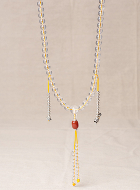 巴西佛珠天然白水晶原创设计