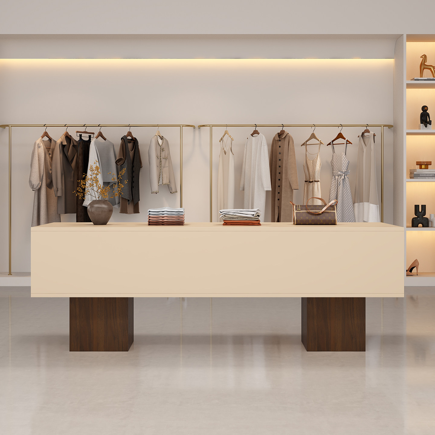 中岛风服装店中岛桌女装店铺中间流水台简约现代展示桌鞋包陈列柜,淘宝优惠券,粉丝福利购,淘宝优惠卷