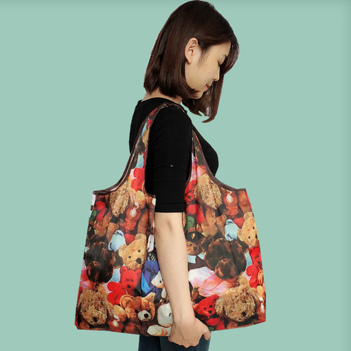 日韩超市购物袋折叠环保袋便携女手提时尚妈咪买菜包大容量防水袋 - 图2