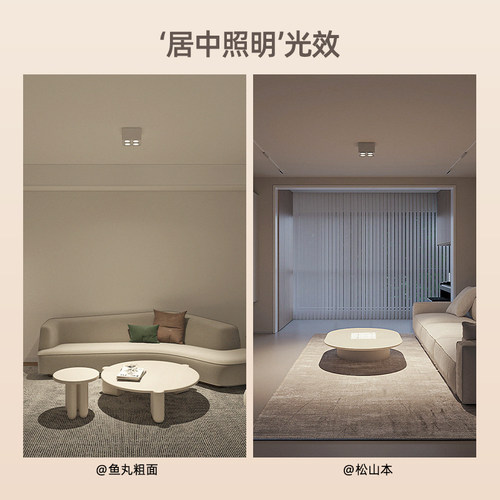 初识灯饰 明装射灯四头家用全光谱斗胆灯客厅卧室过道吸顶无主灯 - 图1