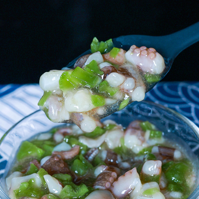 芥末章鱼即食日料下酒小菜海鲜八爪鱼足海螺片麻辣鲜蛤海藻裙带菜 - 图1