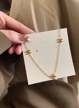 XYDZ 多吊坠项链18K电镀钛钢轻奢高级感锁骨链小众百搭颈链2024