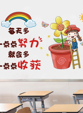 励志学生儿童房间布置女孩墙贴纸