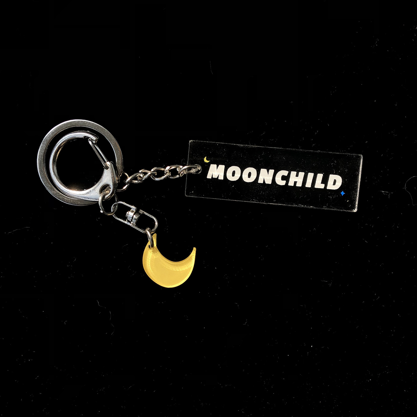 秋季新品「moonchild一颗小月亮」钥匙扣透明亚克力挂链小礼物 - 图0