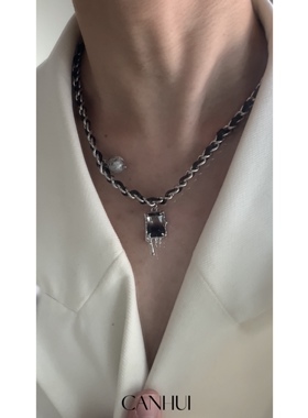 液态熔岩可调节项链小众暗黑风