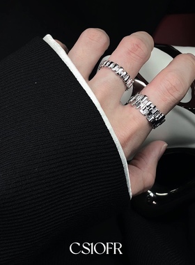 规则方块男女戒指小众设计简约