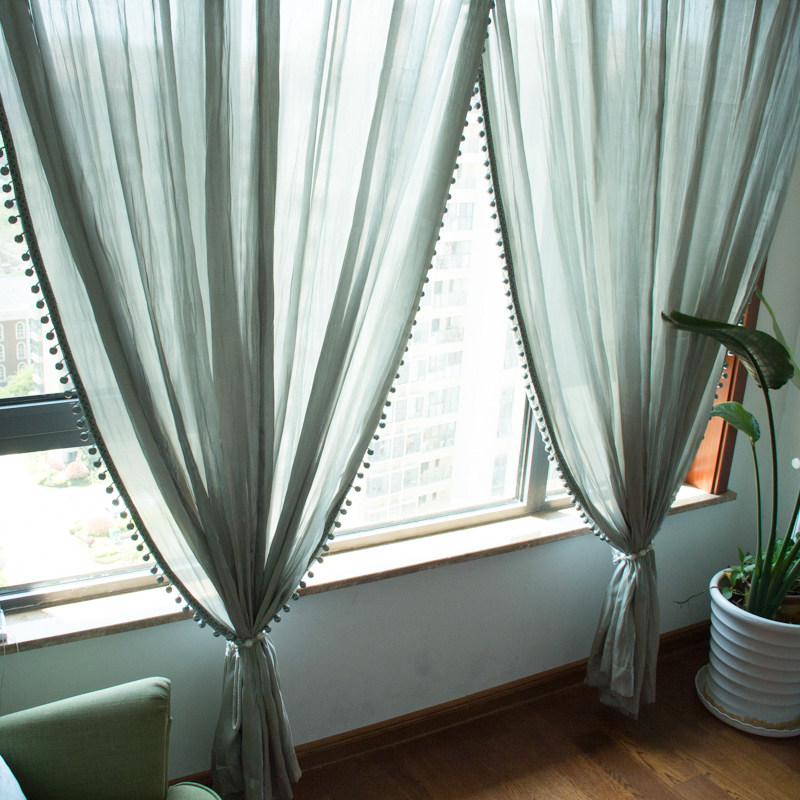 【清风湖面】点睛中式欧式复古仿真丝滑缎面垂坠日系现代清新窗纱,淘宝优惠券,粉丝福利购,淘宝优惠卷