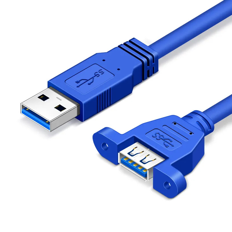 usb3.0公对母延长线带螺母固定USB3.0数据线带耳朵加长线赠送螺丝 - 图3