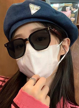 复古茶色墨镜女高级感木纹配近视