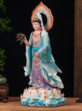 西方三圣观音神像大势至菩萨阿弥陀佛家用客厅佛堂供奉树脂摆件