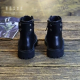 Martens, осенние черные детские короткие сапоги в английском стиле для мальчиков, ботинки, 2022 года, из натуральной кожи, в британском стиле