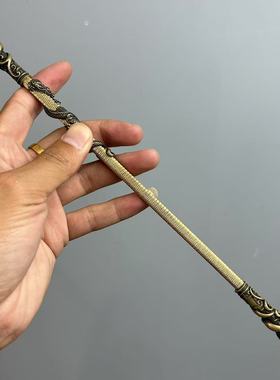 龙泉手工锻打全铜手柄复古兵器三国茶针家用普洱茶摆件茶刀把玩