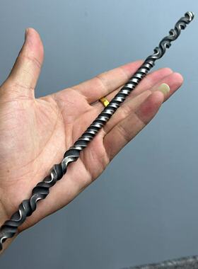 金箍棒锻打一体扭转摆件茶器手工艺工艺品实心定海神针个人把玩