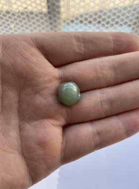 新疆和田玉弥勒佛头散珠且末料青白玉笑佛公女款吊坠手串配珠卡13