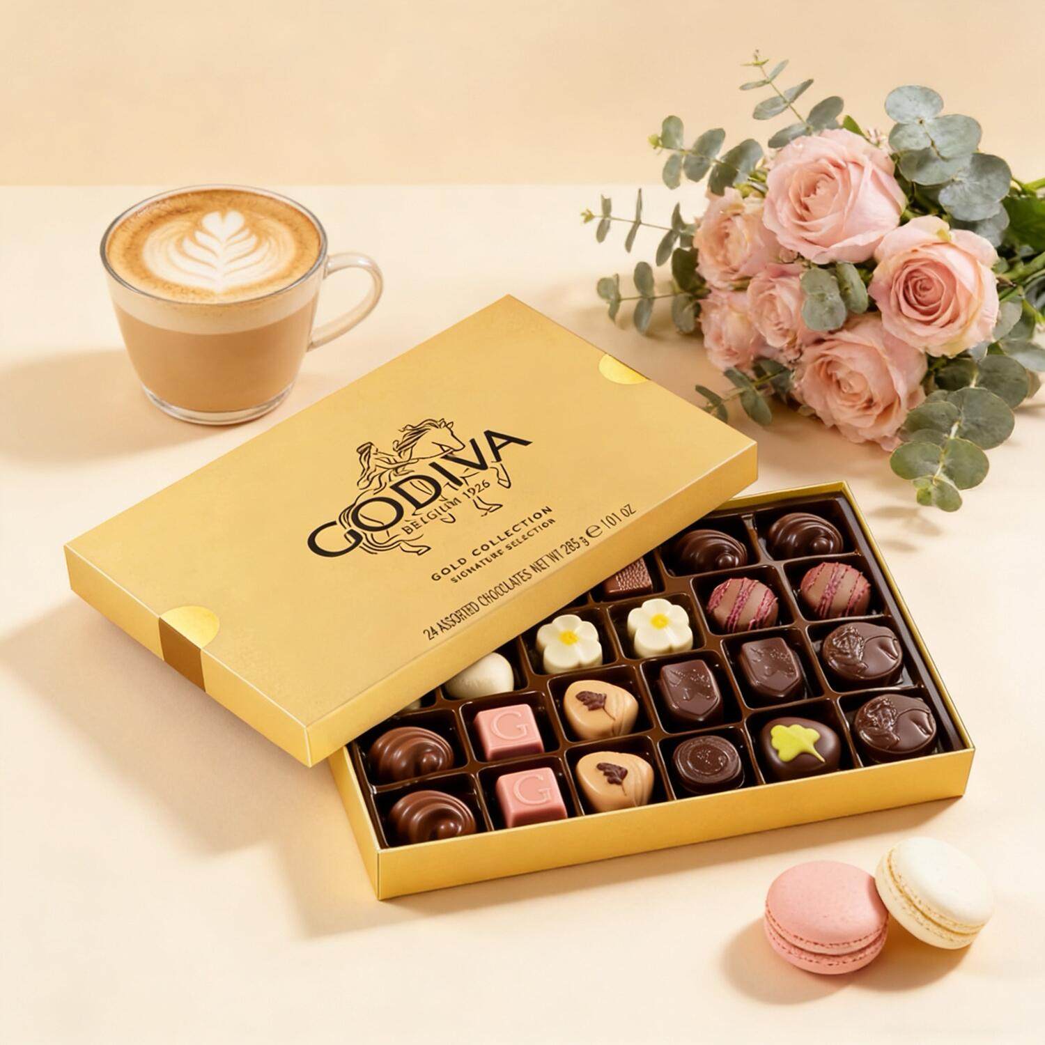 新品原装进口GODIVA歌帝梵金装巧克力礼盒24粒装年货生日礼物包邮,淘宝优惠券,粉丝福利购,淘宝优惠卷