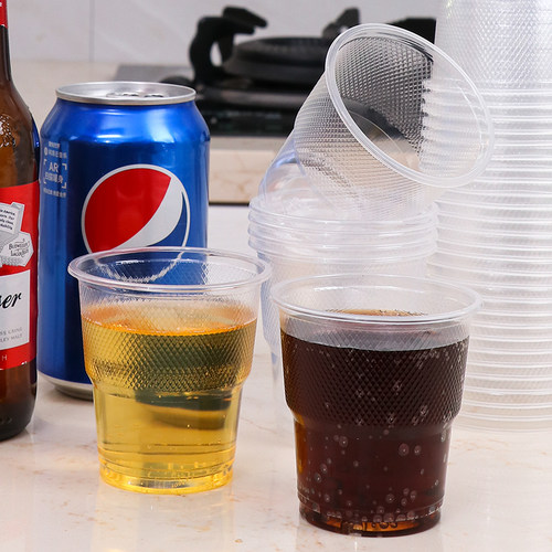 一次性杯子塑料杯饮水杯透明茶杯酒杯结婚家用大号加厚小号耐高温 - 图2