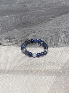 戒指天然3mm黄虎石花小圆珠冷淡