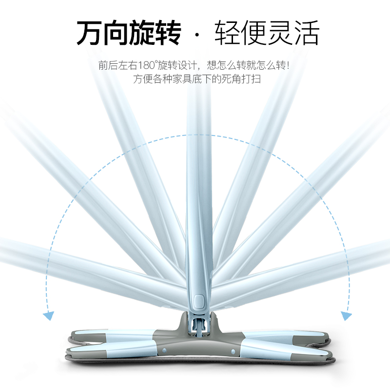 蓝浣熊平板拖把家用免手洗干湿两用拖地神器懒人拖布一拖木地板净-图2