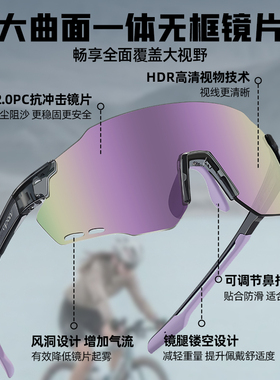 CAPONI骑行眼镜紫色自行车防风镜
