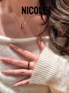 Nicole Jewelry红宝蓝宝项链女轻奢小众设计感吊坠新年首饰本命年