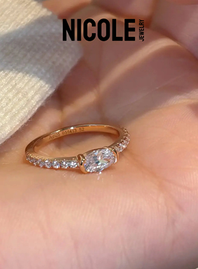 NICOLE JEWELRY 椭圆钻戒女轻奢小众设计感纯银戒指百搭指环礼物
