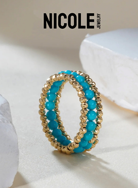 925纯银绿松石戒指女小众设计感