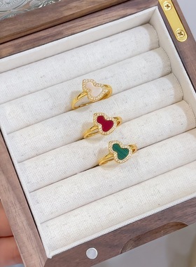 高级感微镶葫芦手链戒指套装金色小众设计网红同款小葫芦耳钉项链