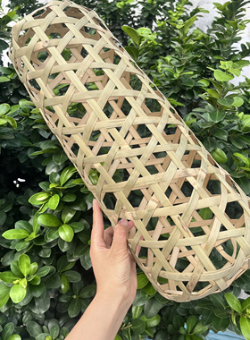 手工竹皮编织竹夫人竹抱枕竹夹膝