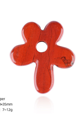 天然石五瓣花吊坠古风DIY手工项链礼物装饰花朵形天然水晶花瓣