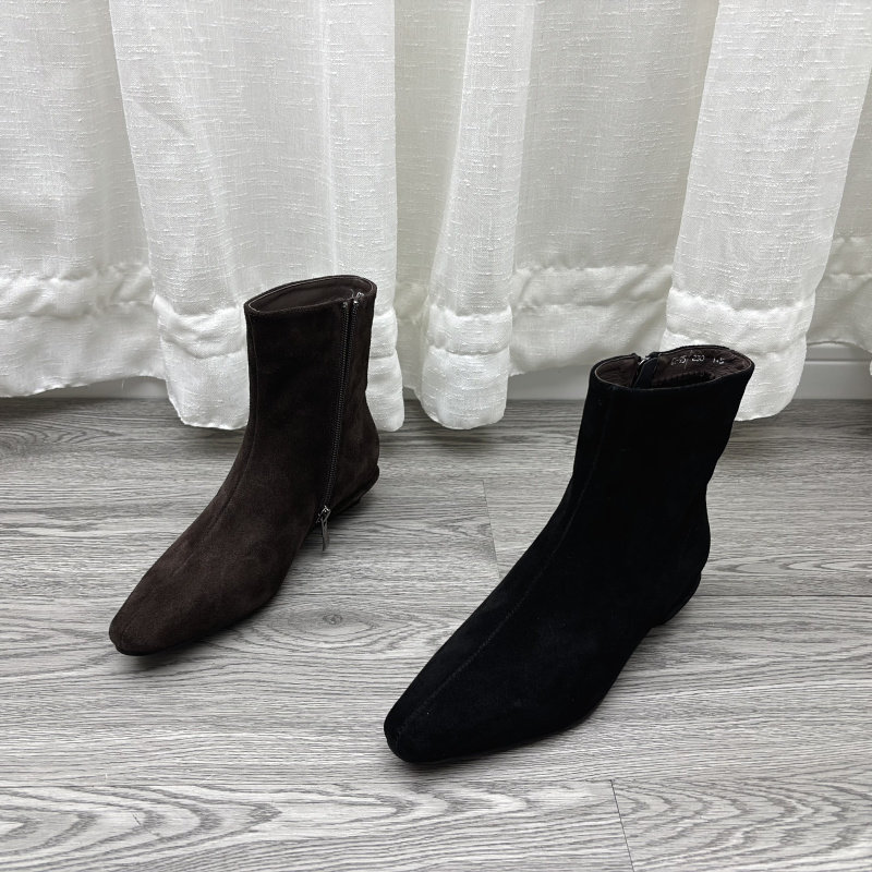2025秋冬款欧美真皮牛皮女短靴侧拉链切尔西靴低跟英伦风时装靴,淘宝优惠券,粉丝福利购,淘宝优惠卷