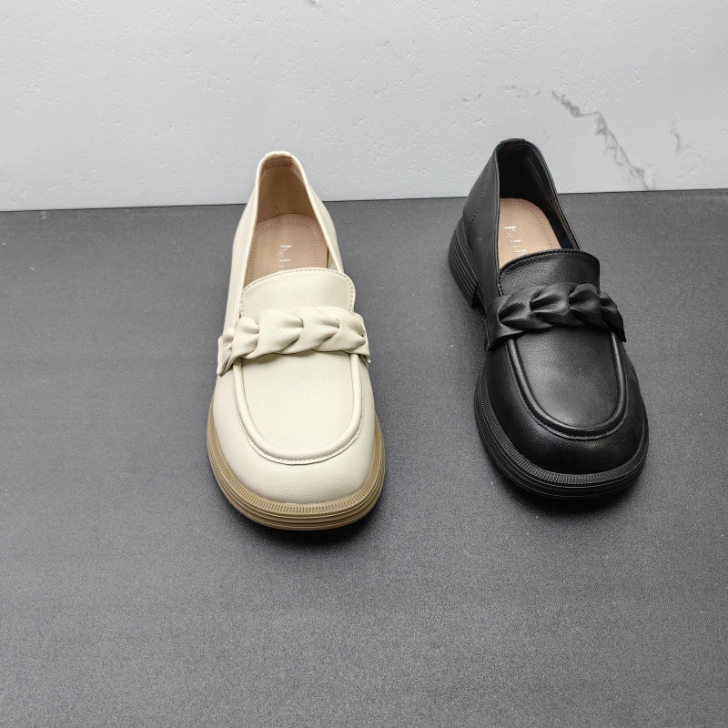 工厂清仓2024春季真皮女鞋韩版软底低跟方跟乐福鞋圆头牛皮女单鞋,淘宝优惠券,粉丝福利购,淘宝优惠卷