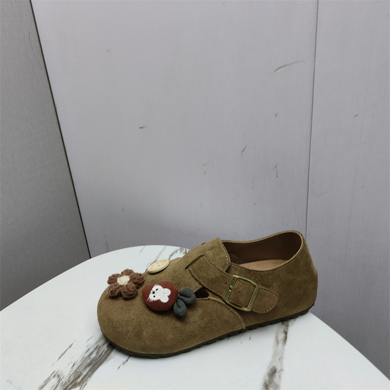 2026春款复古绒面平底舒适勃肯鞋卡通豆豆鞋百搭休闲女生单鞋,淘宝优惠券,粉丝福利购,淘宝优惠卷