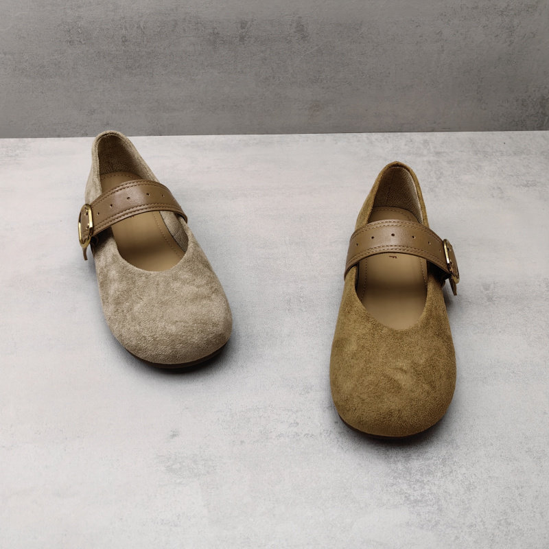 2026春款绒面休闲风圆头玛丽珍鞋女一字扣平底单鞋舒适百搭乐福鞋,淘宝优惠券,粉丝福利购,淘宝优惠卷