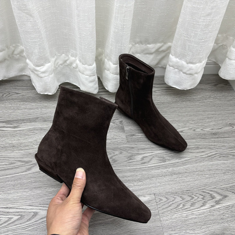 2025秋冬款欧美真皮牛皮女短靴侧拉链切尔西靴低跟英伦风时装靴,淘宝优惠券,粉丝福利购,淘宝优惠卷