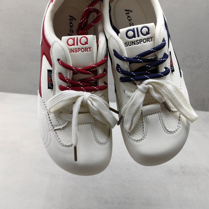 2026春季新款拼色德训鞋女休闲百搭系带平底学生小白鞋德训女鞋,淘宝优惠券,粉丝福利购,淘宝优惠卷