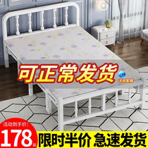 Plefolded bed linen for lunch break office nap hard plate bed portable 1 2m rental room double simple wooden board large bed